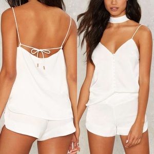 NastyGal Satin Button Up Vintage top